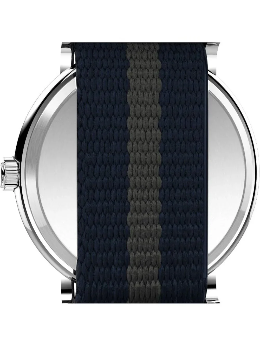 Unisex Blue/Silver/White Adjustable Durable Nylon Fabric Through Strap Watch